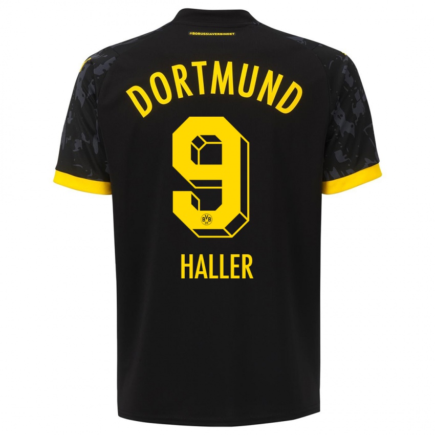 Kinder Sebastien Haller #9 Schwarz Auswärtstrikot Trikot 2023/24 T-Shirt Österreich