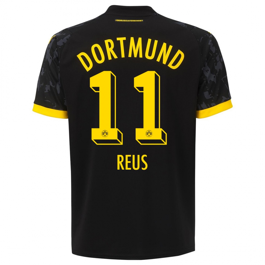 Kinder Marco Reus #11 Schwarz Auswärtstrikot Trikot 2023/24 T-Shirt Österreich