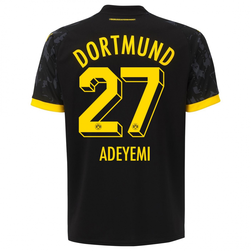 Kinder Karim Adeyemi #27 Schwarz Auswärtstrikot Trikot 2023/24 T-Shirt Österreich