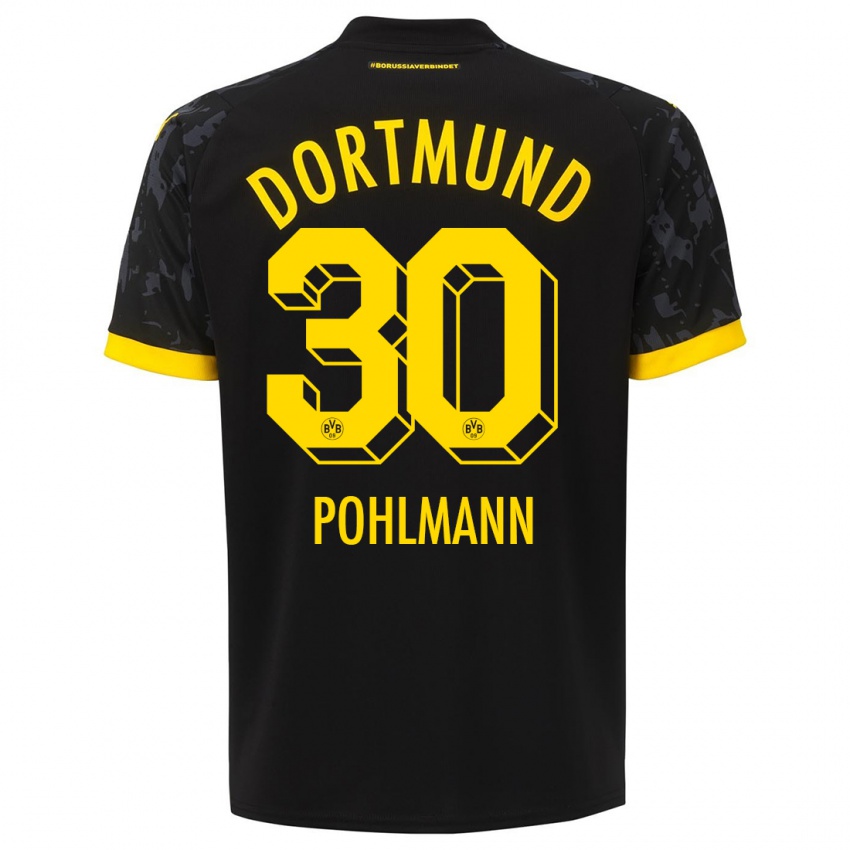 Kinder Ole Pohlmann #30 Schwarz Auswärtstrikot Trikot 2023/24 T-Shirt Österreich