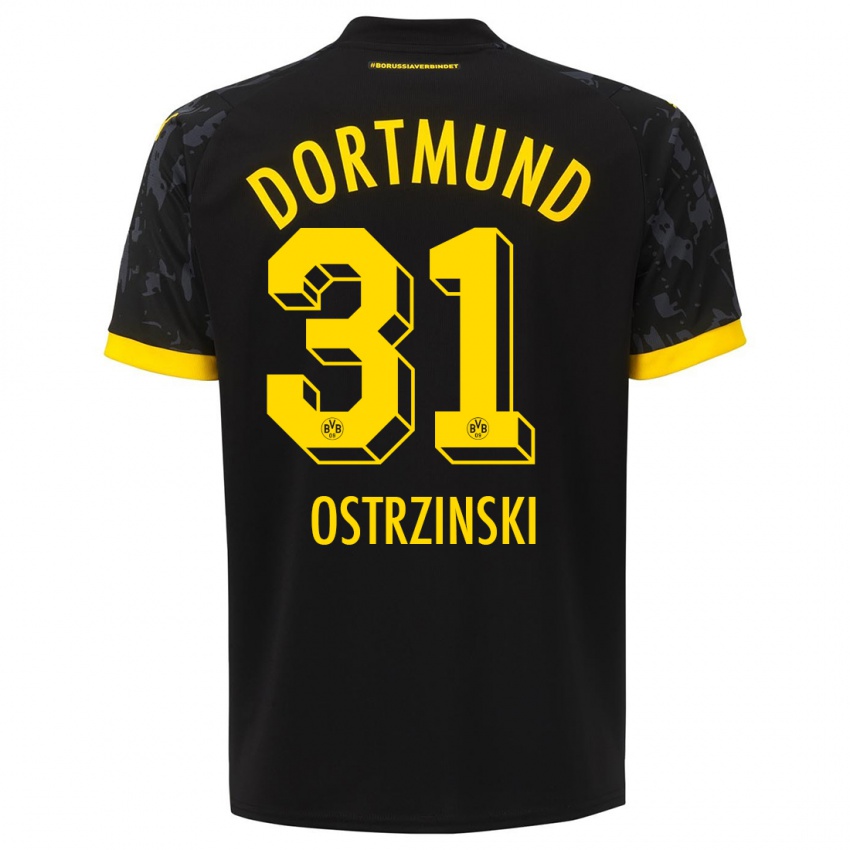 Kinder Silas Ostrzinski #31 Schwarz Auswärtstrikot Trikot 2023/24 T-Shirt Österreich