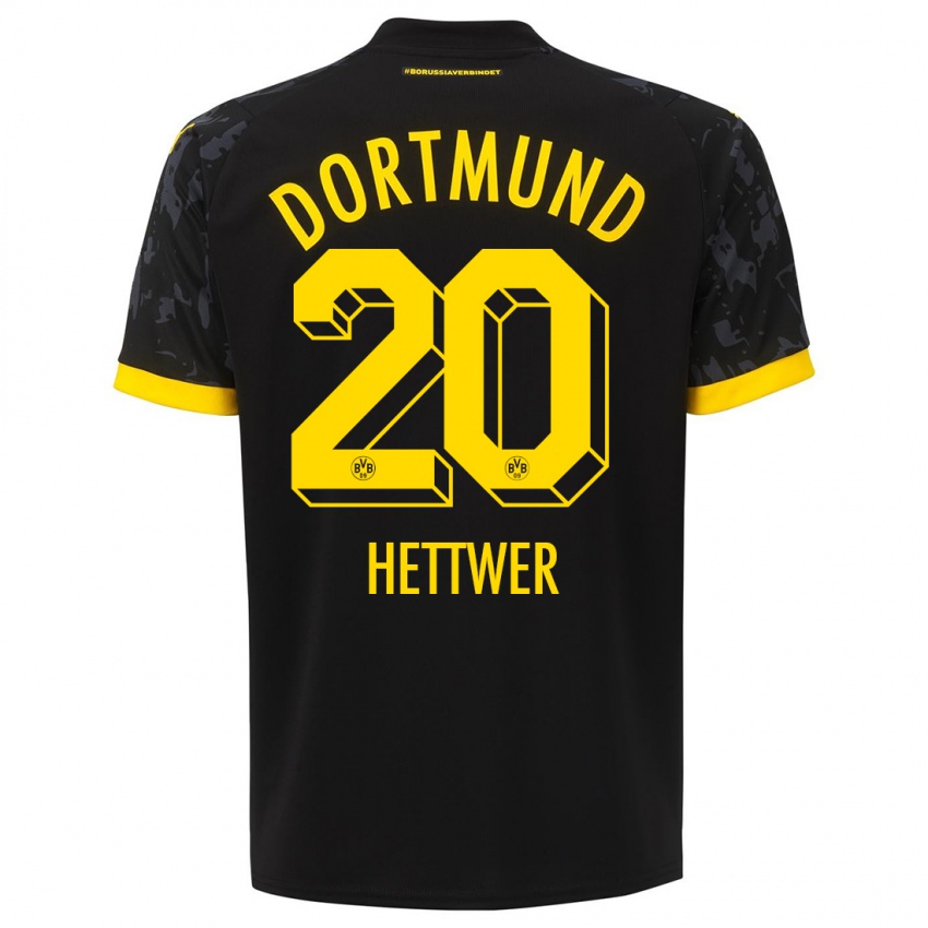 Kinder Julian Hettwer #20 Schwarz Auswärtstrikot Trikot 2023/24 T-Shirt Österreich