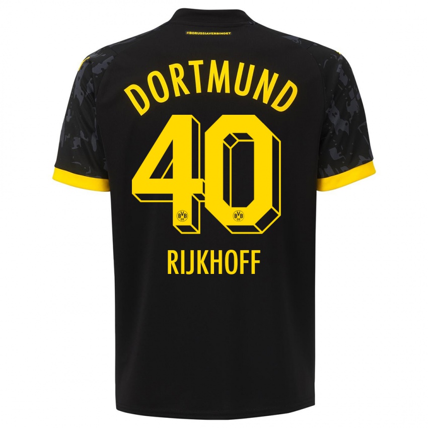 Kinder Julian Rijkhoff #40 Schwarz Auswärtstrikot Trikot 2023/24 T-Shirt Österreich