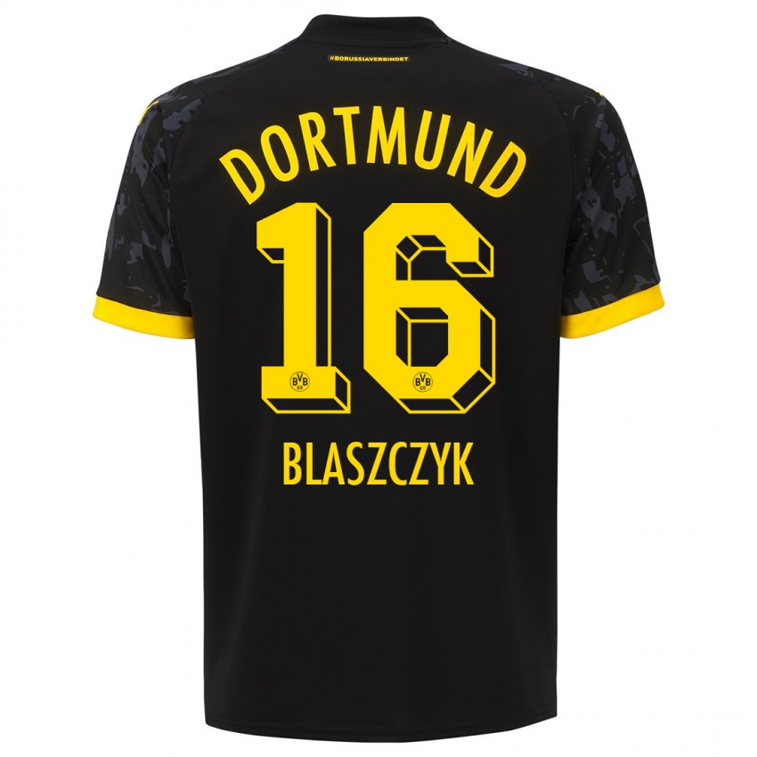Kinder Oliwer Blaszczyk #16 Schwarz Auswärtstrikot Trikot 2023/24 T-Shirt Österreich