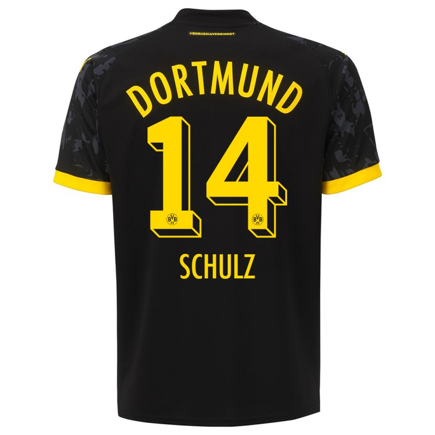 Kinder Nico Schulz #14 Schwarz Auswärtstrikot Trikot 2023/24 T-Shirt Österreich