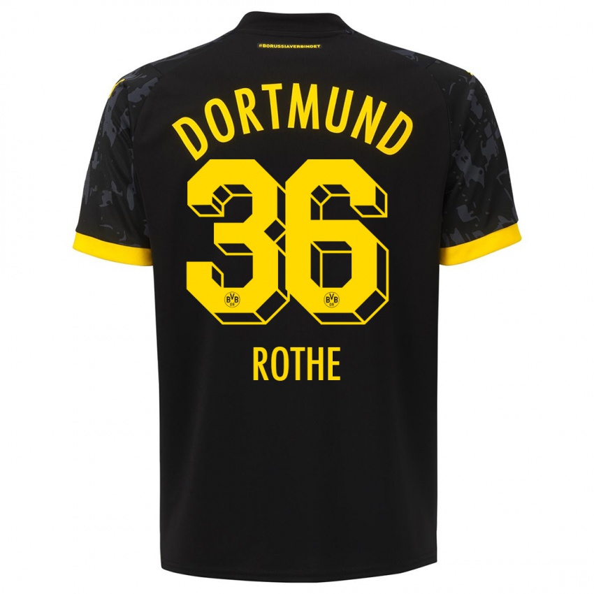 Kinder Tom Rothe #36 Schwarz Auswärtstrikot Trikot 2023/24 T-Shirt Österreich