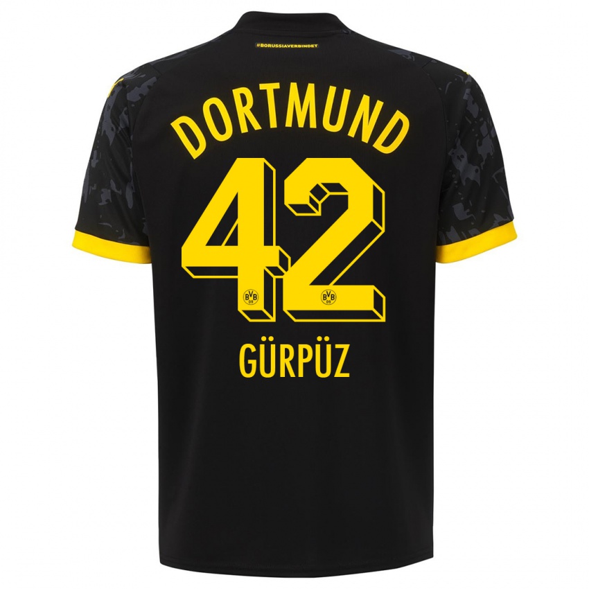 Kinder Goktan Gurpuz #42 Schwarz Auswärtstrikot Trikot 2023/24 T-Shirt Österreich