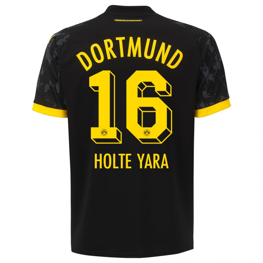 Kinder Ten Holte Yara #16 Schwarz Auswärtstrikot Trikot 2023/24 T-Shirt Österreich