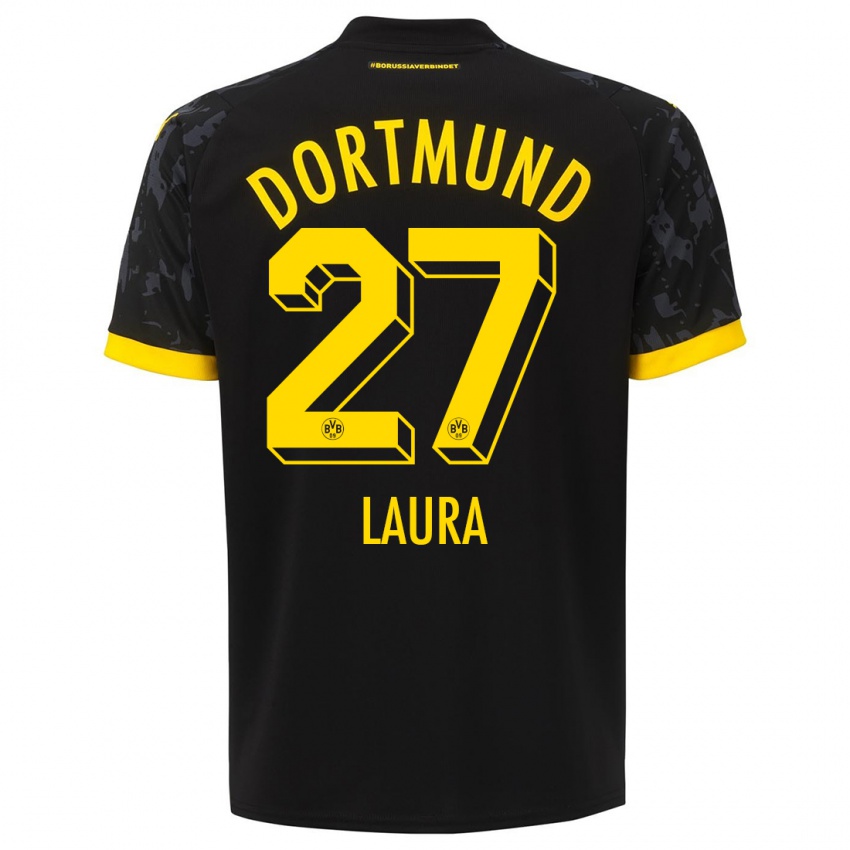 Kinder Van Der Heijden Laura #27 Schwarz Auswärtstrikot Trikot 2023/24 T-Shirt Österreich