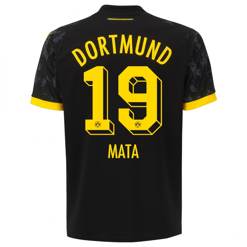 Kinder Ken Mata #19 Schwarz Auswärtstrikot Trikot 2023/24 T-Shirt Österreich