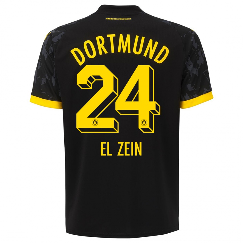 Kinder Abu-Bekir Omer El-Zein #24 Schwarz Auswärtstrikot Trikot 2023/24 T-Shirt Österreich