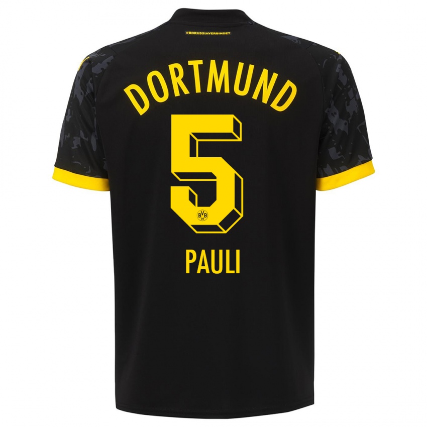 Kinder Julian Pauli #5 Schwarz Auswärtstrikot Trikot 2023/24 T-Shirt Österreich