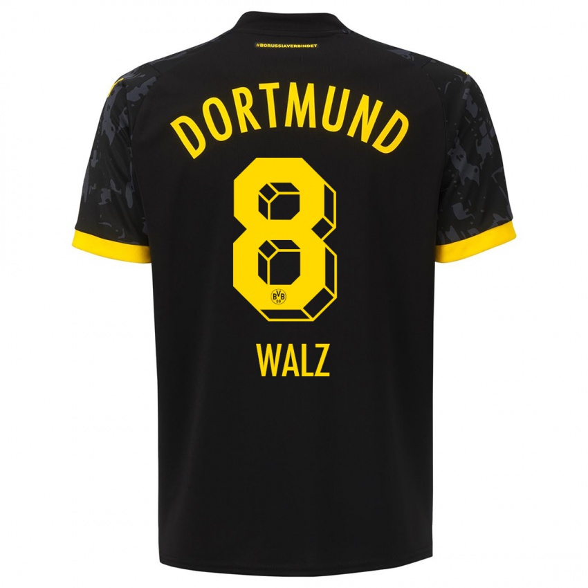 Kinder Vasco Walz #8 Schwarz Auswärtstrikot Trikot 2023/24 T-Shirt Österreich