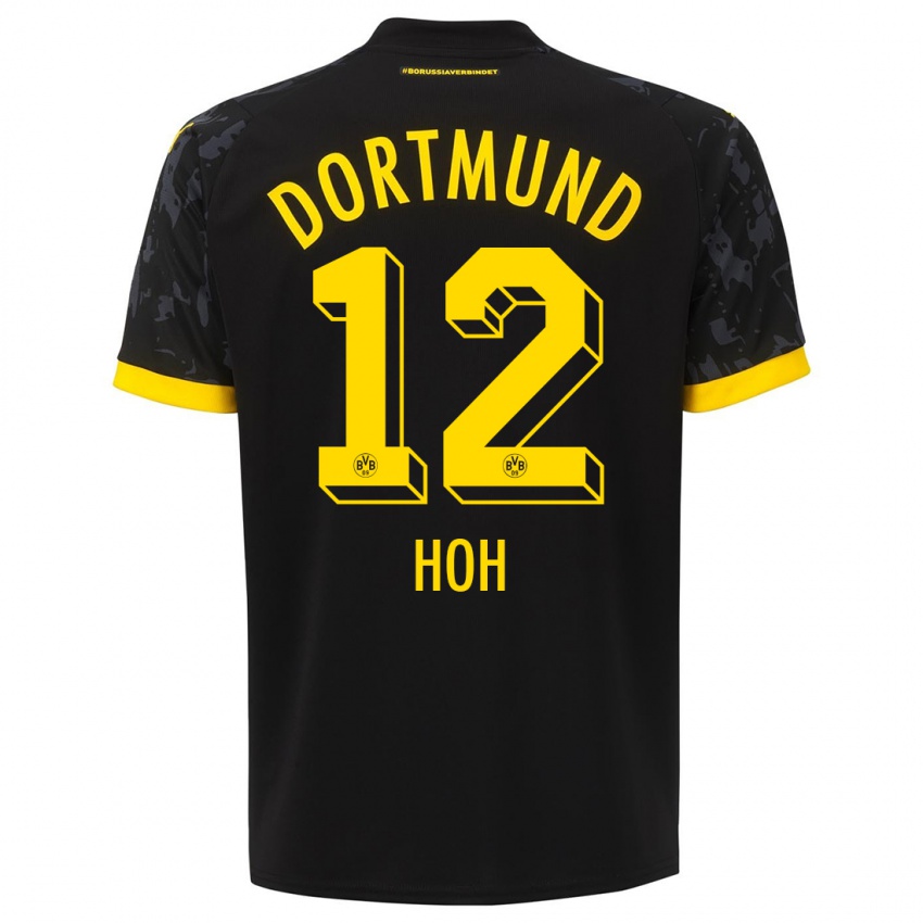 Kinder Hendrik Hoh #12 Schwarz Auswärtstrikot Trikot 2023/24 T-Shirt Österreich