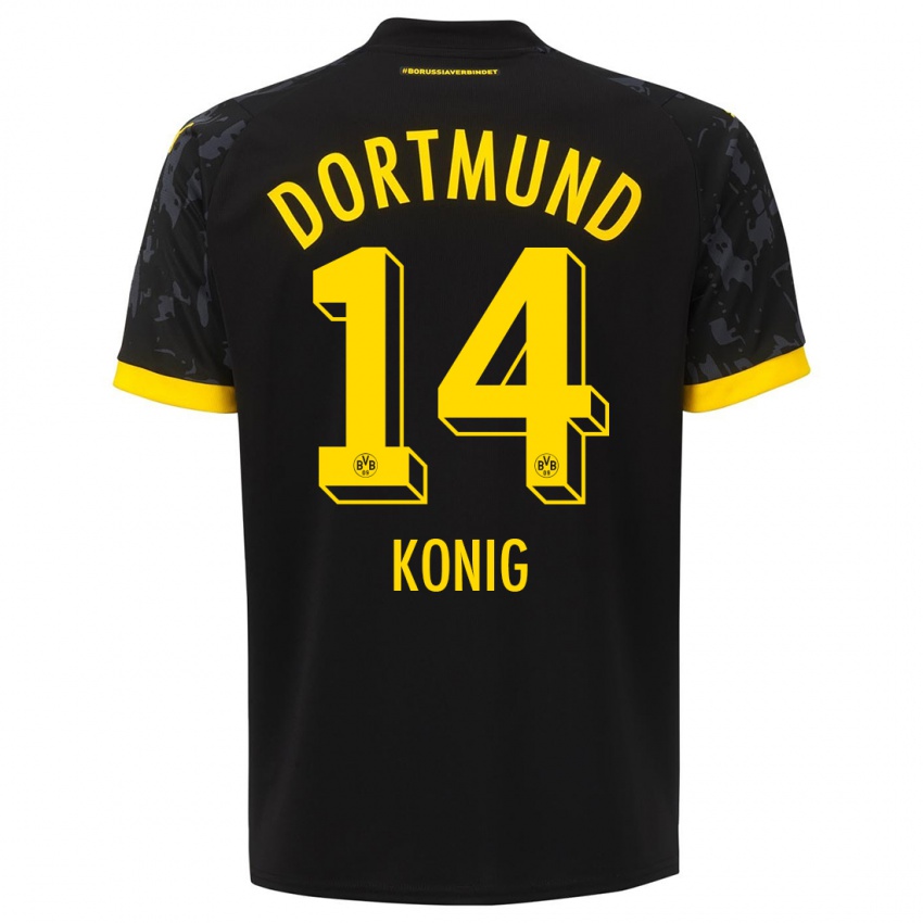 Kinder Raul Konig #14 Schwarz Auswärtstrikot Trikot 2023/24 T-Shirt Österreich