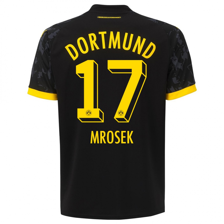 Kinder Noah Mrosek #17 Schwarz Auswärtstrikot Trikot 2023/24 T-Shirt Österreich