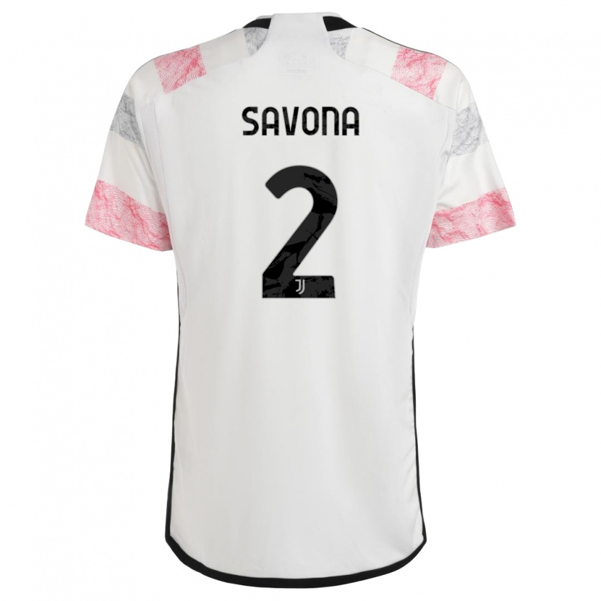 Kinder Nicolo Savona #2 Weiß Rosa Auswärtstrikot Trikot 2023/24 T-Shirt Österreich