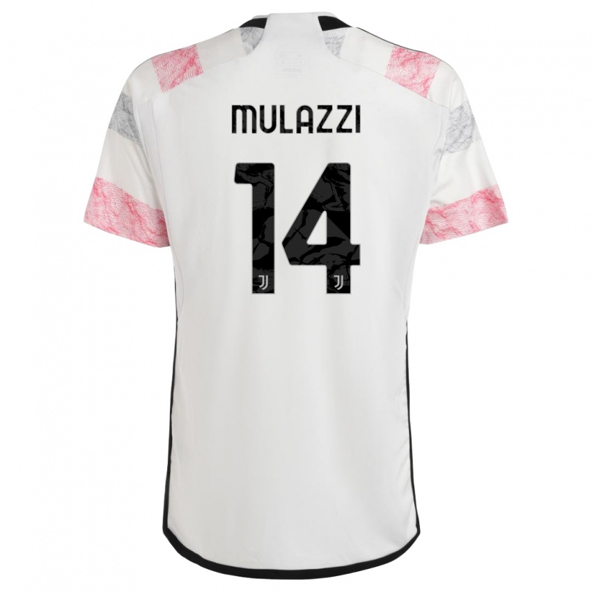 Kinder Gabriele Mulazzi #14 Weiß Rosa Auswärtstrikot Trikot 2023/24 T-Shirt Österreich