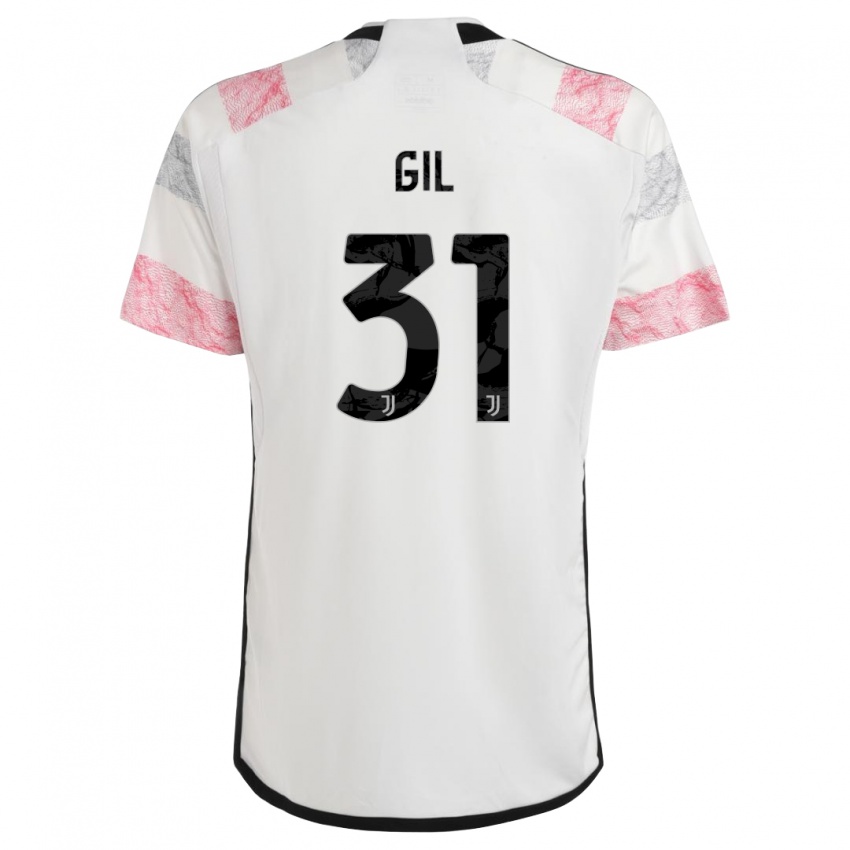 Kinder Javier Gil #31 Weiß Rosa Auswärtstrikot Trikot 2023/24 T-Shirt Österreich