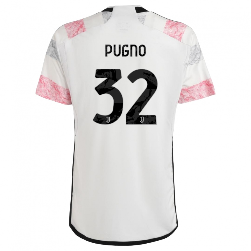 Kinder Diego Pugno #32 Weiß Rosa Auswärtstrikot Trikot 2023/24 T-Shirt Österreich