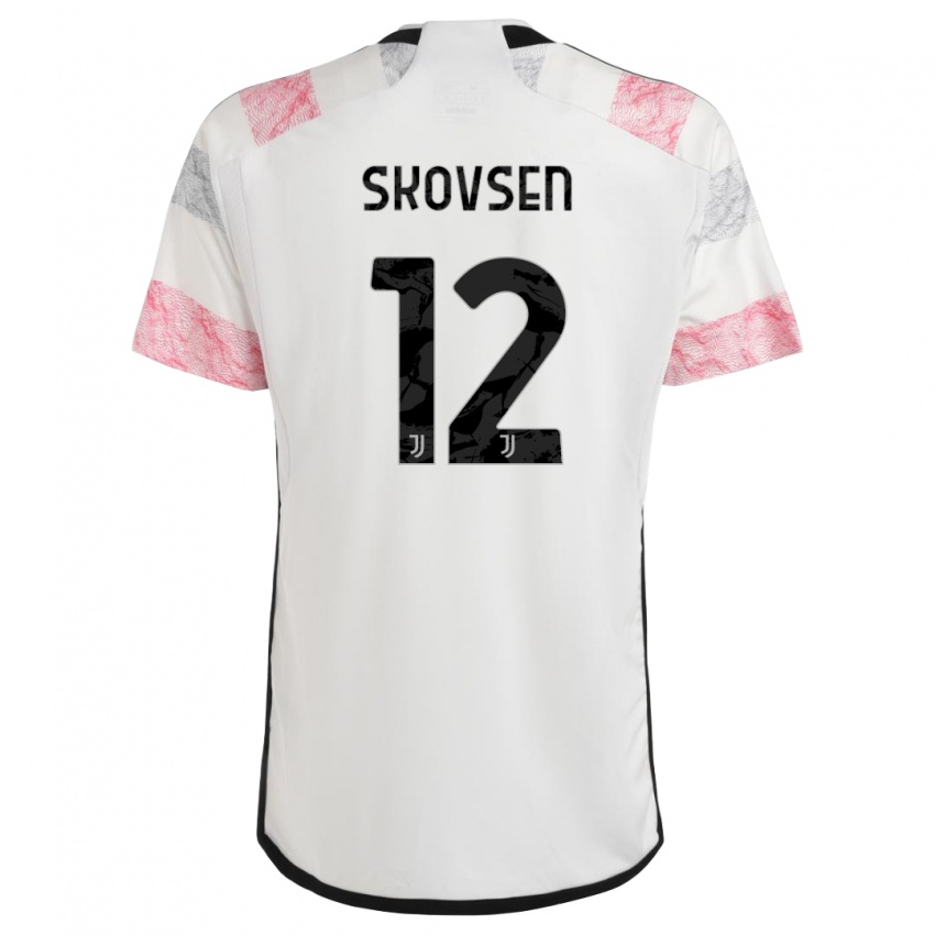 Kinder Matilde Lundorf Skovsen #12 Weiß Rosa Auswärtstrikot Trikot 2023/24 T-Shirt Österreich