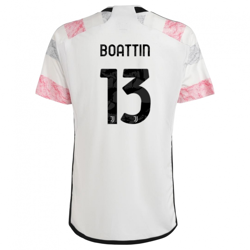 Kinder Lisa Boattin #13 Weiß Rosa Auswärtstrikot Trikot 2023/24 T-Shirt Österreich