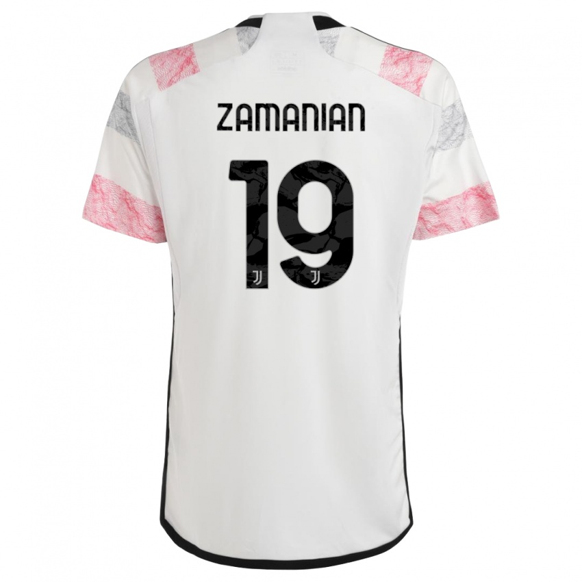 Kinder Annahita Zamanian #19 Weiß Rosa Auswärtstrikot Trikot 2023/24 T-Shirt Österreich