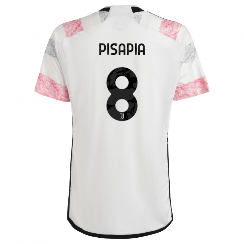 Kinder Luciano Pisapia #8 Weiß Rosa Auswärtstrikot Trikot 2023/24 T-Shirt Österreich