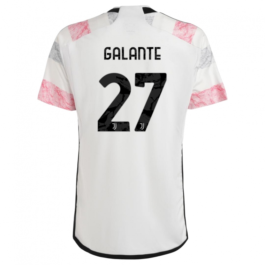 Kinder Tommaso Galante #27 Weiß Rosa Auswärtstrikot Trikot 2023/24 T-Shirt Österreich