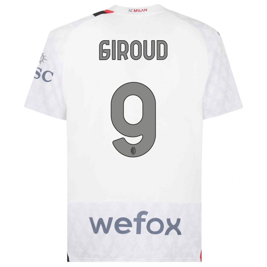 Kinder Olivier Giroud #9 Weiß Auswärtstrikot Trikot 2023/24 T-Shirt Österreich