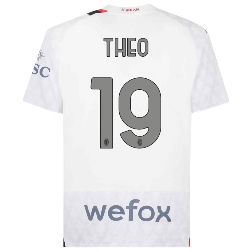 Kinder Theo Hernandez #19 Weiß Auswärtstrikot Trikot 2023/24 T-Shirt Österreich