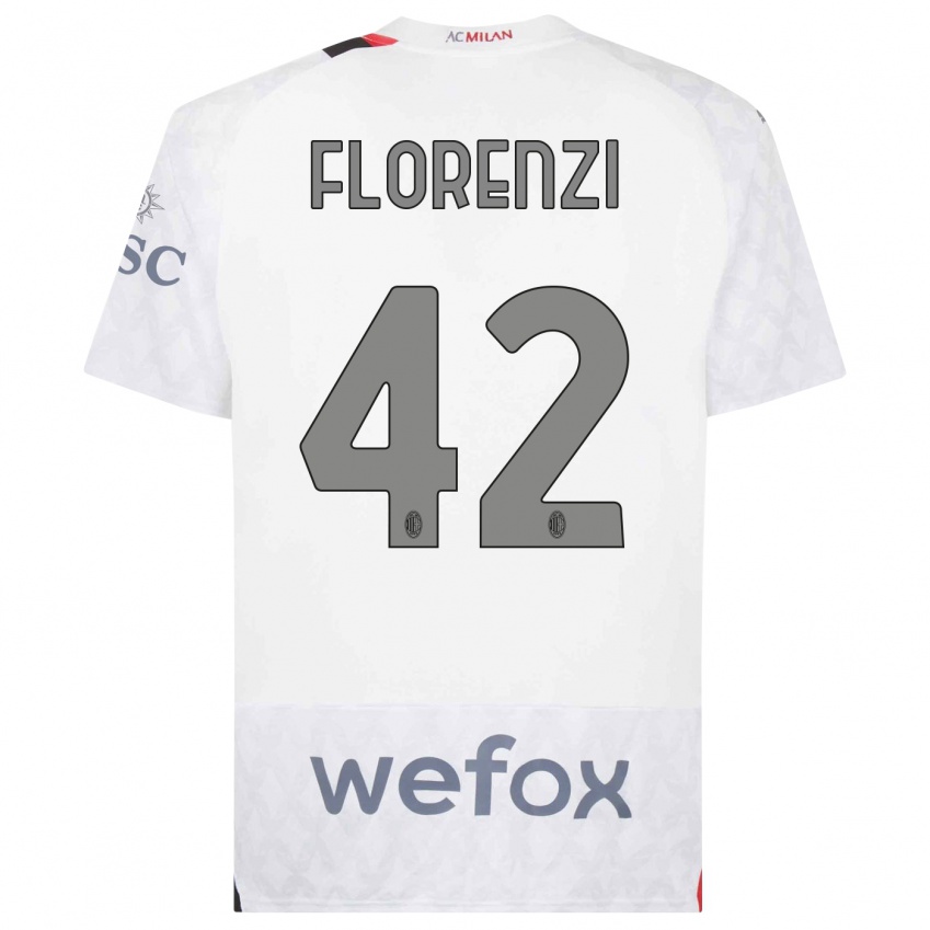 Kinder Alessandro Florenzi #42 Weiß Auswärtstrikot Trikot 2023/24 T-Shirt Österreich