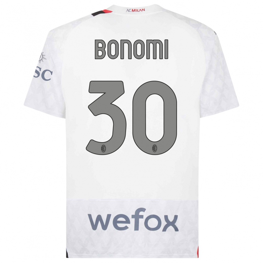 Kinder Alessandro Bonomi #30 Weiß Auswärtstrikot Trikot 2023/24 T-Shirt Österreich