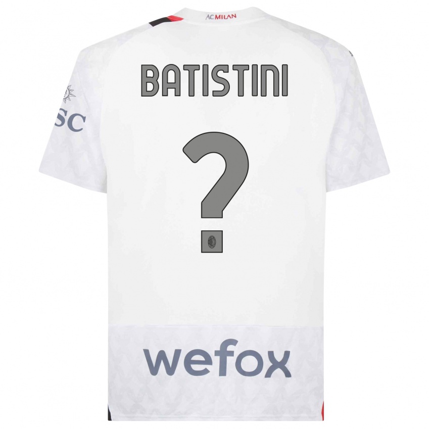 Kinder Simone Batistini #0 Weiß Auswärtstrikot Trikot 2023/24 T-Shirt Österreich