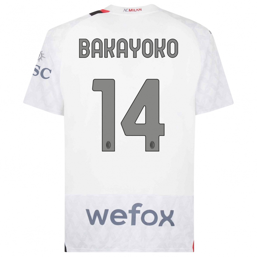 Kinder Tiemoue Bakayoko #14 Weiß Auswärtstrikot Trikot 2023/24 T-Shirt Österreich