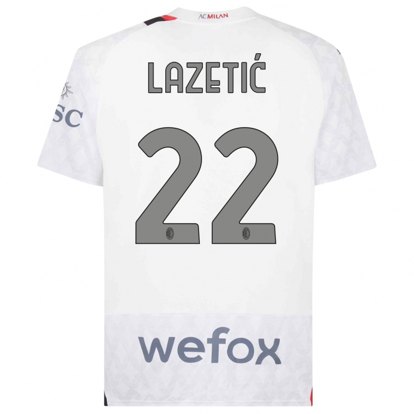 Kinder Marko Lazetic #22 Weiß Auswärtstrikot Trikot 2023/24 T-Shirt Österreich