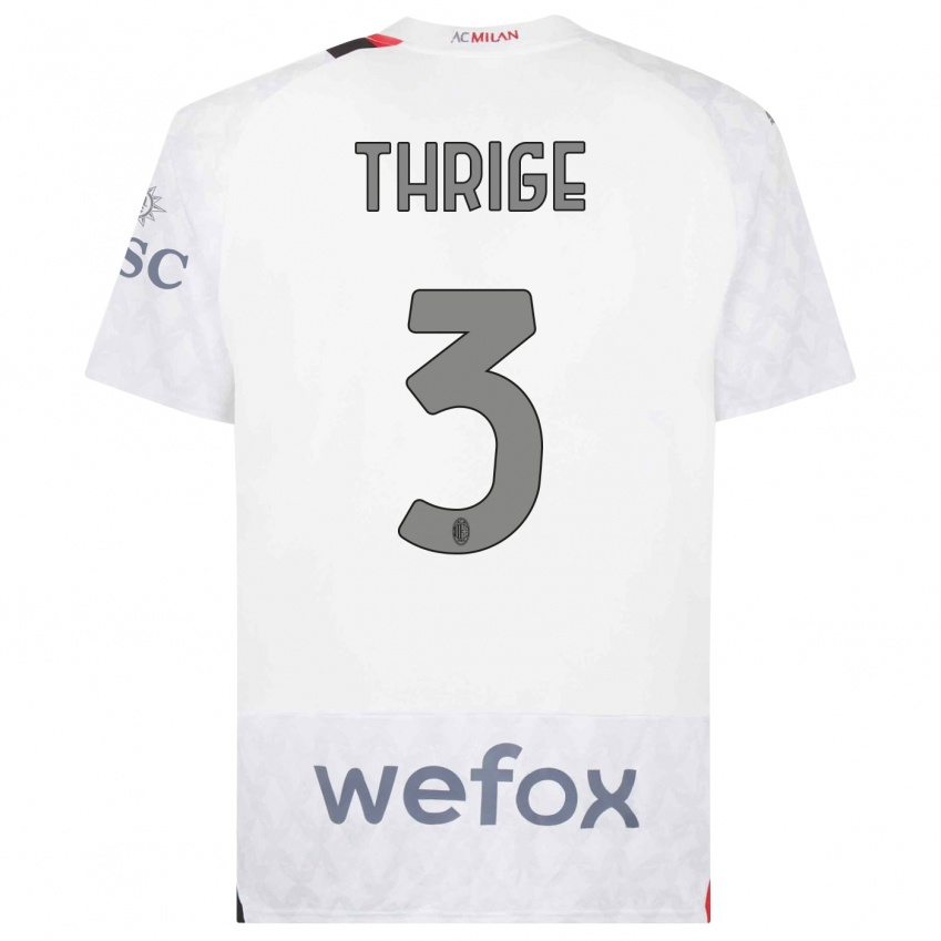 Kinder Sara Thrige #3 Weiß Auswärtstrikot Trikot 2023/24 T-Shirt Österreich