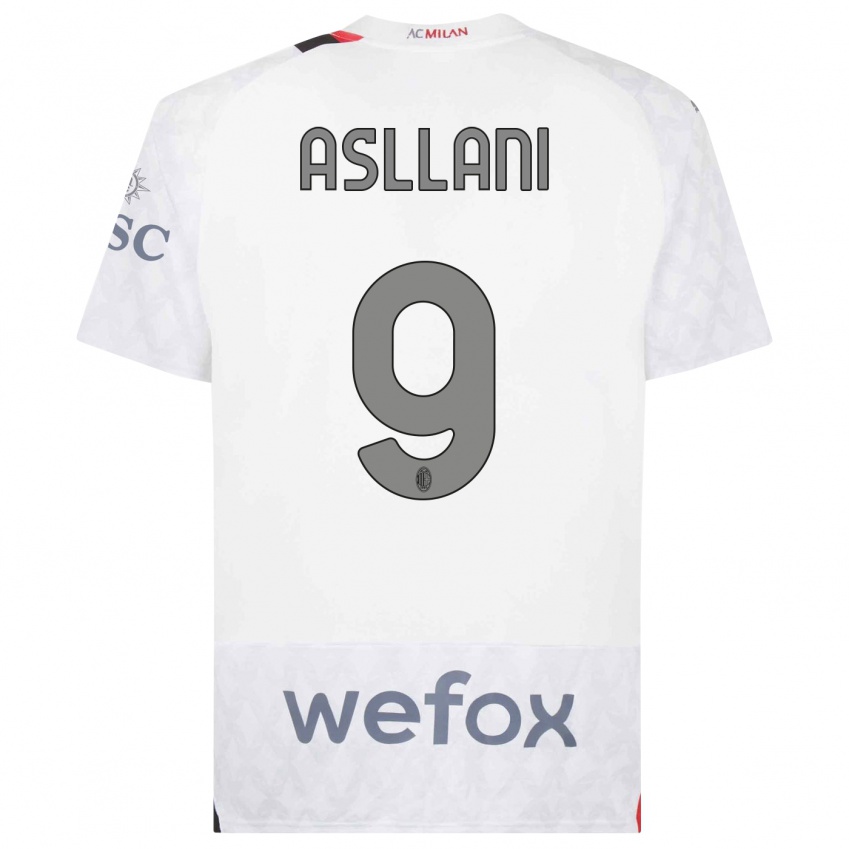 Kinder Kosovare Asllani #9 Weiß Auswärtstrikot Trikot 2023/24 T-Shirt Österreich