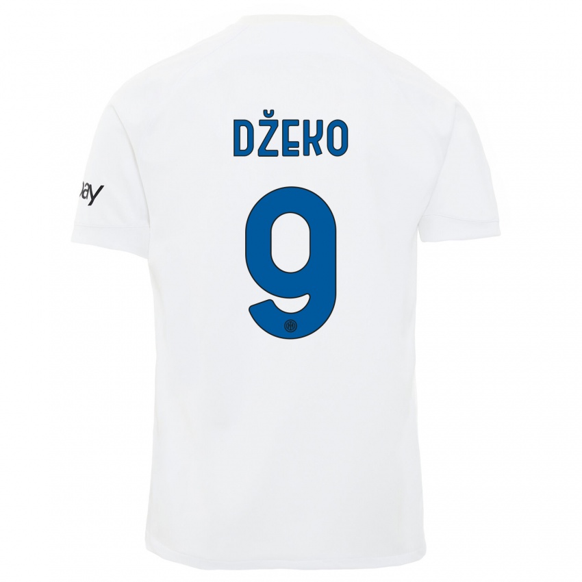 Kinder Edin Dzeko #9 Weiß Auswärtstrikot Trikot 2023/24 T-Shirt Österreich