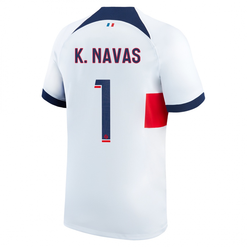 Kinder Keylor Navas #1 Weiß Auswärtstrikot Trikot 2023/24 T-Shirt Österreich