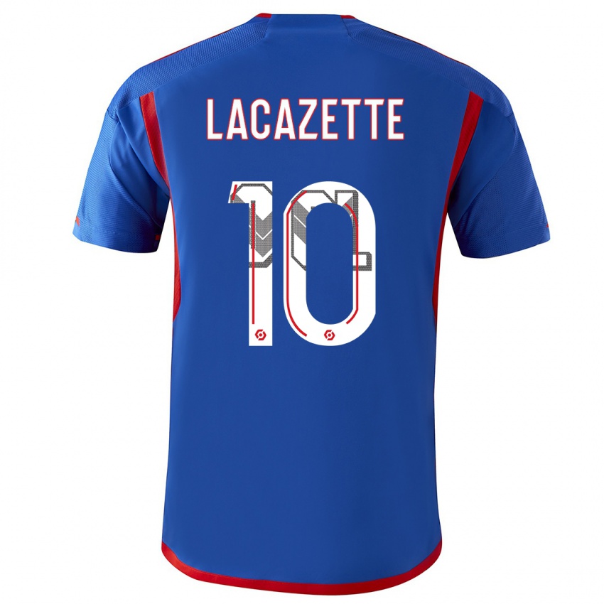 Kinder Alexandre Lacazette #10 Blau Rot Auswärtstrikot Trikot 2023/24 T-Shirt Österreich