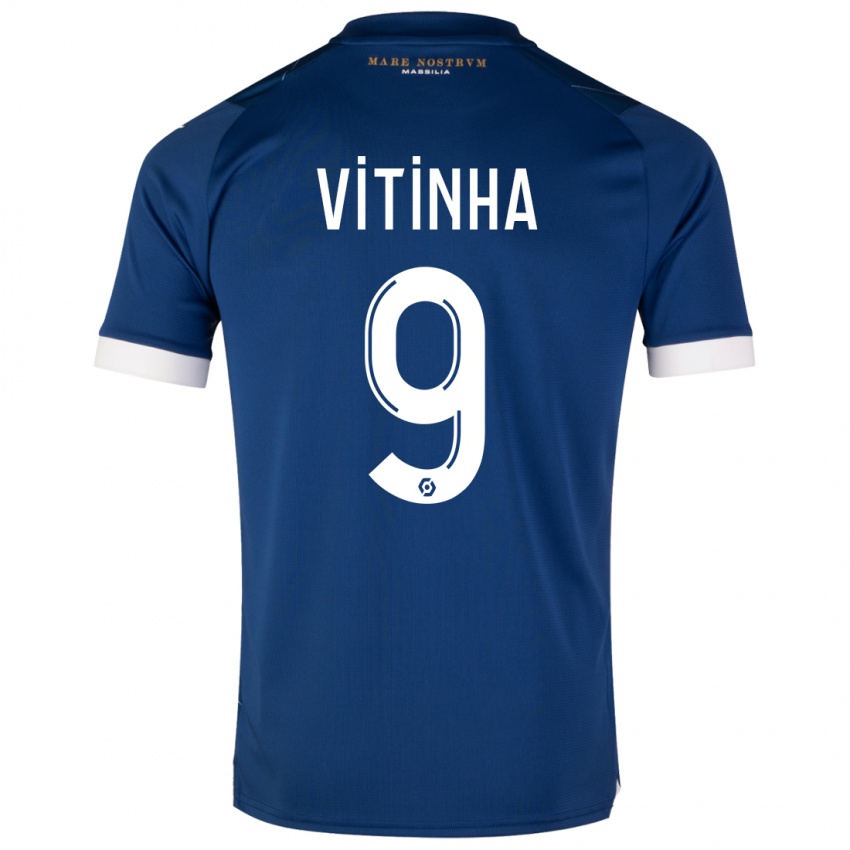 Kinder Vitinha #9 Dunkelblau Auswärtstrikot Trikot 2023/24 T-Shirt Österreich