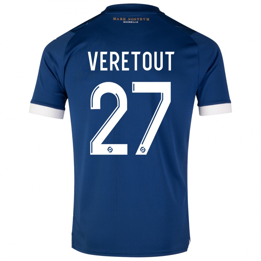 Kinder Jordan Veretout #27 Dunkelblau Auswärtstrikot Trikot 2023/24 T-Shirt Österreich