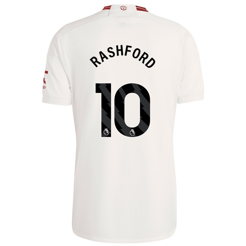 Kinder Marcus Rashford #10 Weiß Ausweichtrikot Trikot 2023/24 T-Shirt Österreich