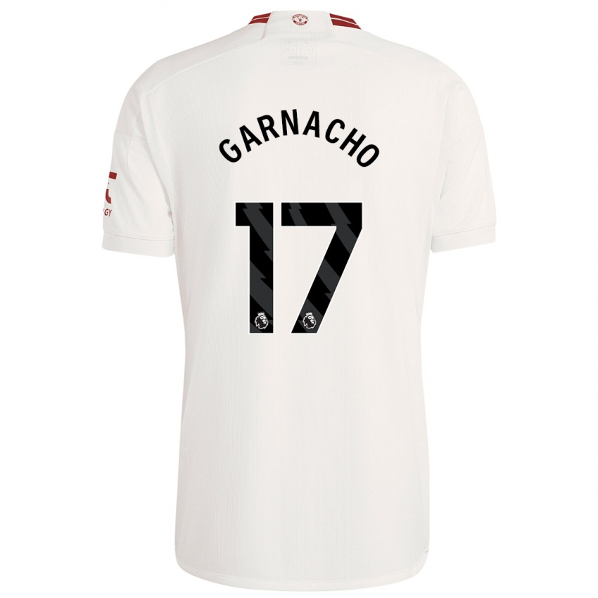 Kinder Alejandro Garnacho #17 Weiß Ausweichtrikot Trikot 2023/24 T-Shirt Österreich