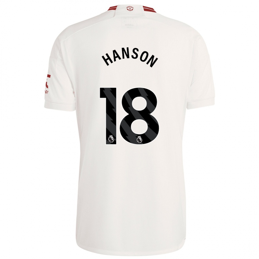 Kinder Kirsty Hanson #18 Weiß Ausweichtrikot Trikot 2023/24 T-Shirt Österreich