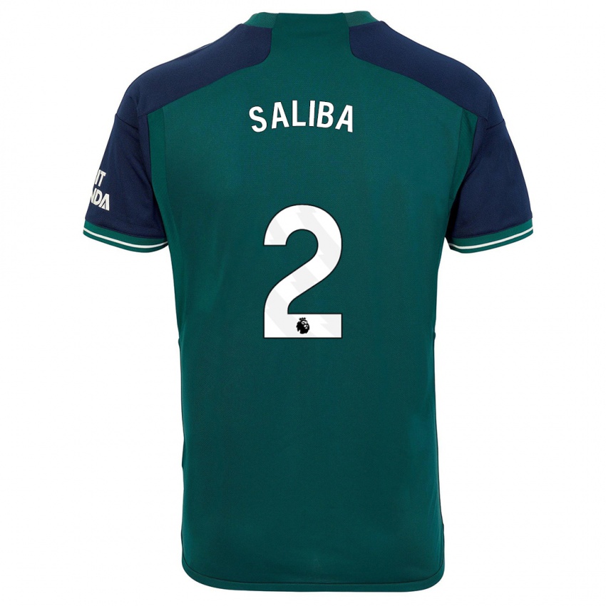 Kinder William Saliba #2 Grün Ausweichtrikot Trikot 2023/24 T-Shirt Österreich