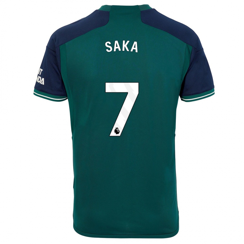 Kinder Bukayo Saka #7 Grün Ausweichtrikot Trikot 2023/24 T-Shirt Österreich