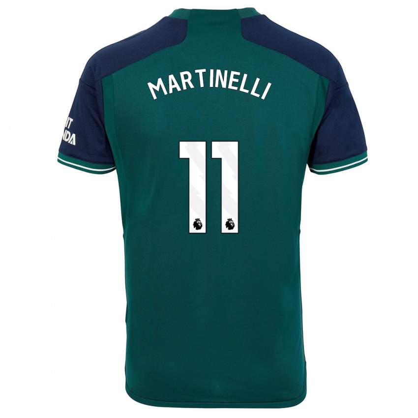 Kinder Gabriel Martinelli #11 Grün Ausweichtrikot Trikot 2023/24 T-Shirt Österreich