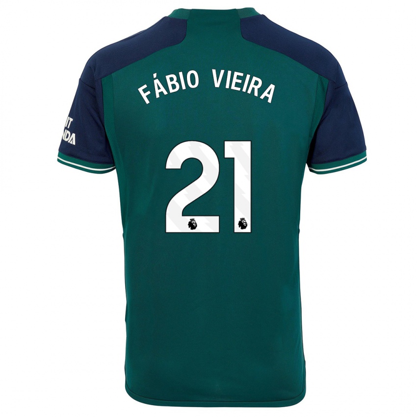 Kinder Fabio Vieira #21 Grün Ausweichtrikot Trikot 2023/24 T-Shirt Österreich